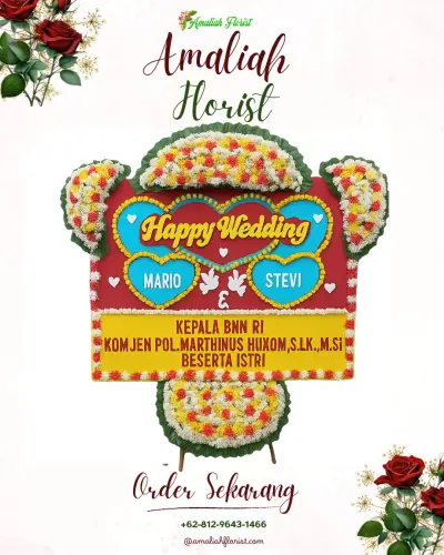 Karangan Papan Bunga Pernikahan di Sijeruk